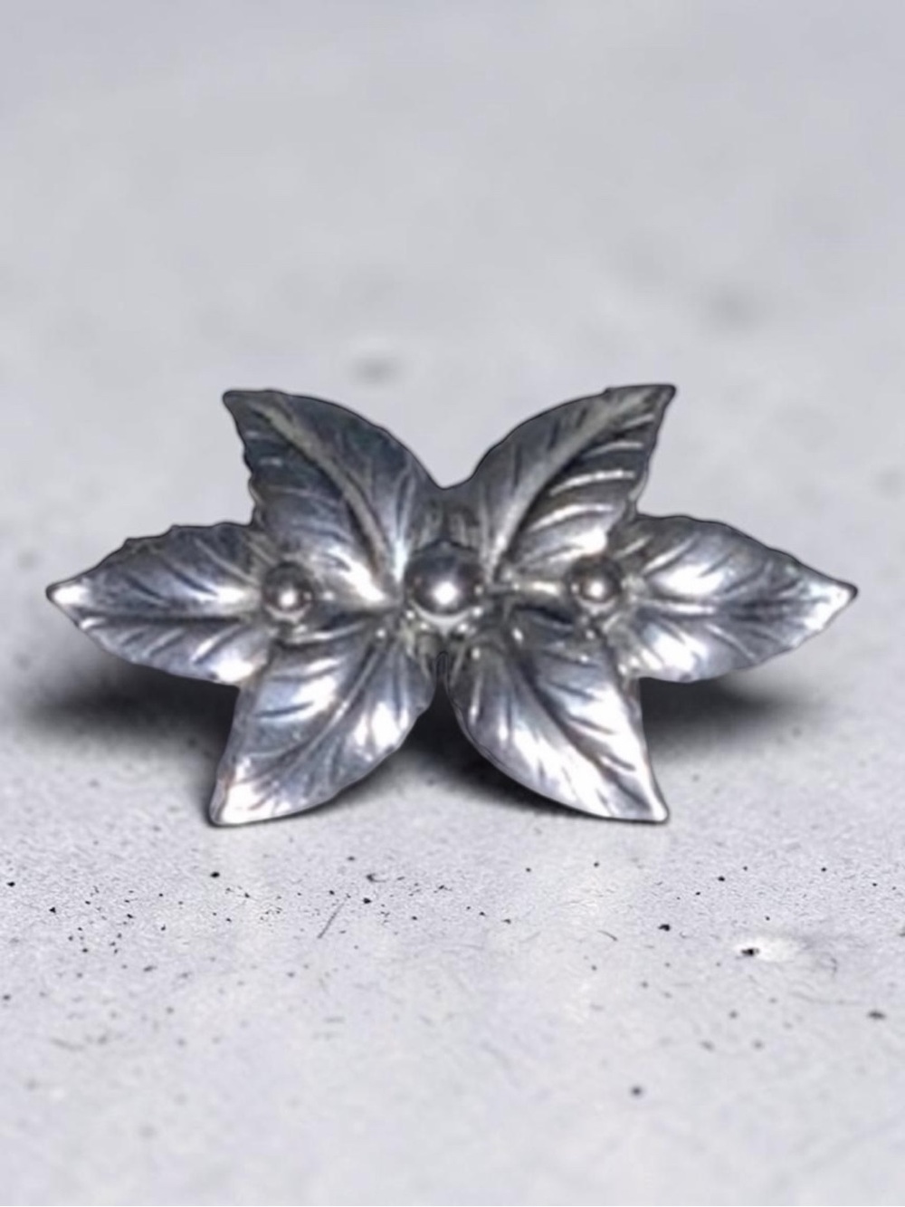 808 Vintage Rare Silver JOHN L LAURITZEN Flower Pin Heirloom Brooch